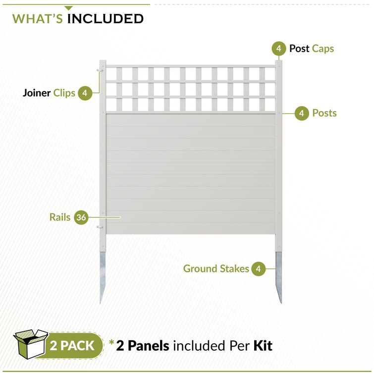 Keswick Vinyl Privacy Fence and Screen Kit (44in H x 42in W)